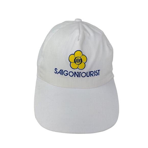 Saigon Tourist Vietnam Strapback Hat White Graphic Logo Flower - Picture 1 of 9